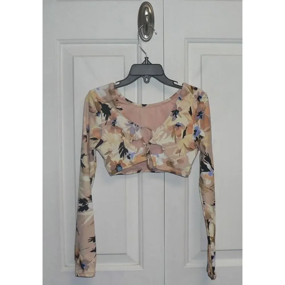 O'Neill Kids Girls Long Sleeve Open Back Crop Rash Guard Swim Top Size‎ 7